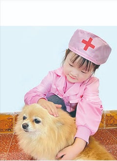 CYTHERIA Set of 4 Kids and Toddler Nurse Costumes, Pretend Play Dress Up Set, Doctor Cosplay Costumes, Cosplay for Boys and Girls Ages 3-7, Birthday Party Pink  - Image 4