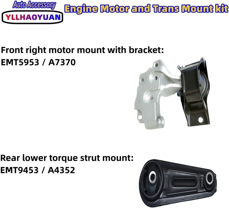 Yllhaoyuan مجموعة تثبيت محرك Yllhaoyuan لسيارة نيسان روج 2008-2015 2.5L 2WD - Image 4