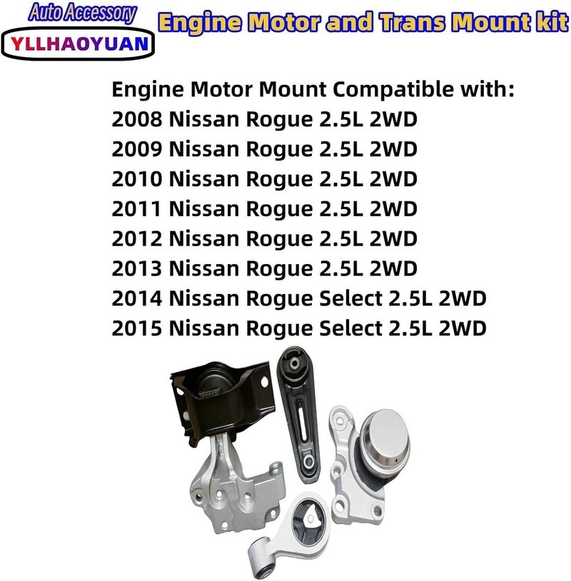 Yllhaoyuan مجموعة تثبيت محرك Yllhaoyuan لسيارة نيسان روج 2008-2015 2.5L 2WD - Image 2