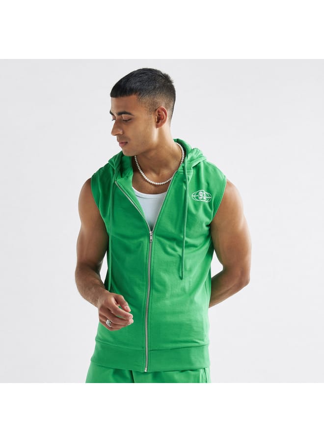 Splash FAV Printed Sleeveless Zip Through Hoodie  - Image 1