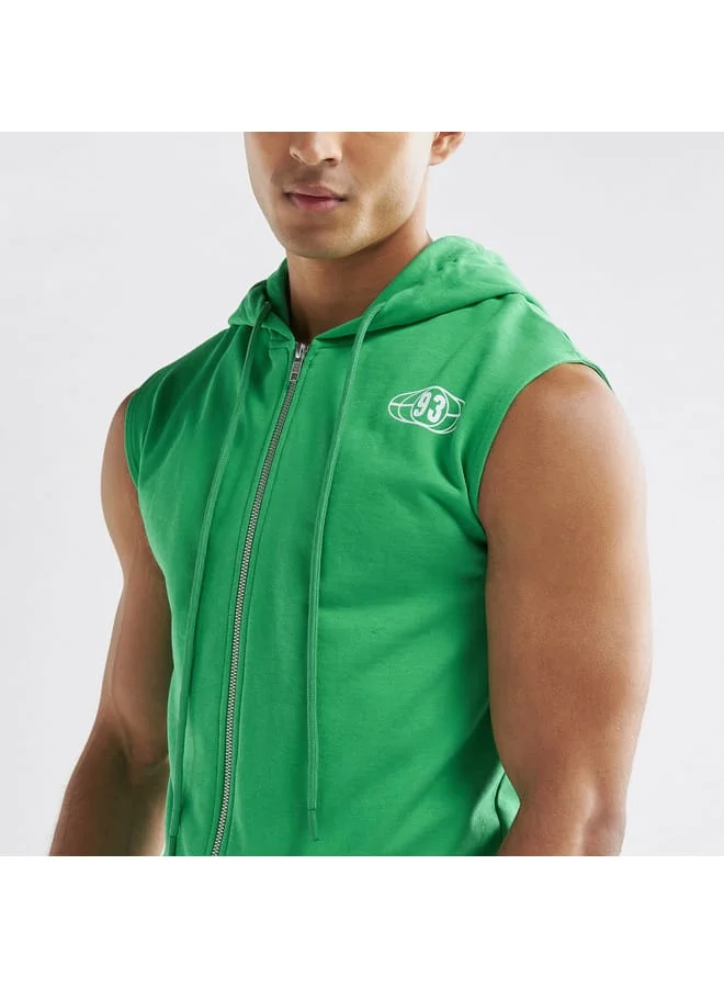 Splash FAV Printed Sleeveless Zip Through Hoodie