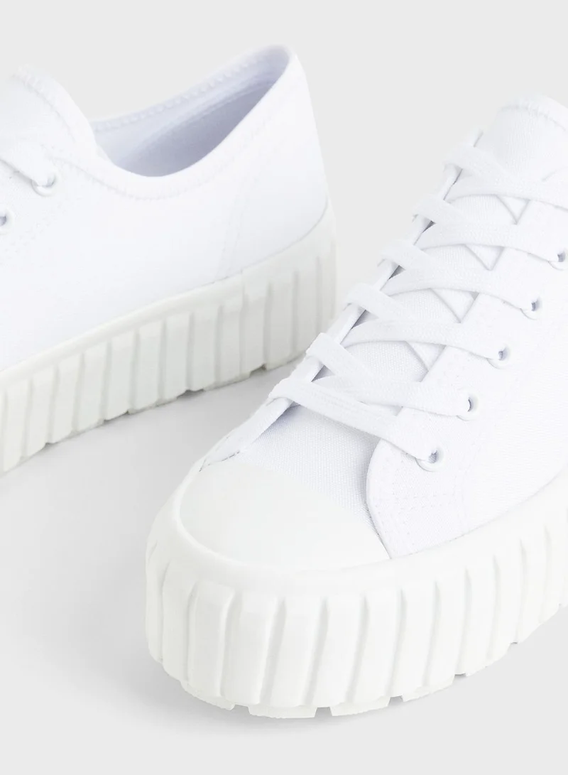 H&M Lace Up Low Top Sneakers
