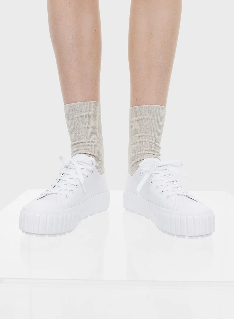 H&M Lace Up Low Top Sneakers