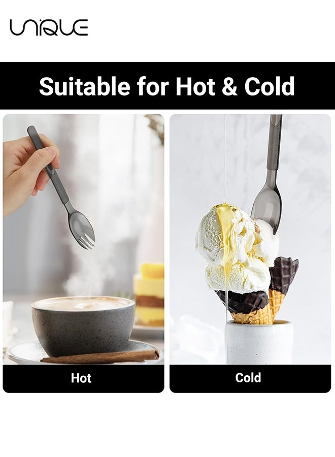 Unique 50 Pcs Disposable Sporks - 6.8"x1.3" Plastic Sporks, Heavy Duty Heavyweight Plastic Cutlery Individually Wrapped Fork Spoon - Disposable Utensils Set - for Party Bulk Wedding Birthday Picnic Family Gathering - Image 4