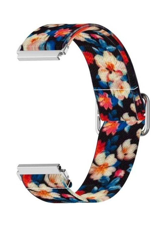 NIBEMINENT Adjustable Elastic Printing Replacement Watchband 20mm For Samsung Galaxy Watch Active2 / Active Rhododendron - Image 1