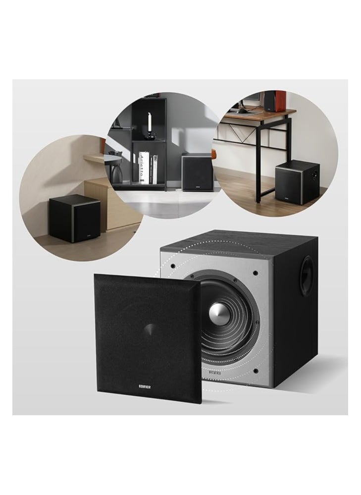 Edifier T5 Powered Subwoofer - 70w RMS Active Woofer with 8 inch Driver and Low Pass Filter