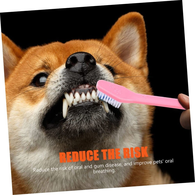 8 Pcs Ergonomic Dual Head Pet Toothbrush For Small Dogs And Puppies - Image 5