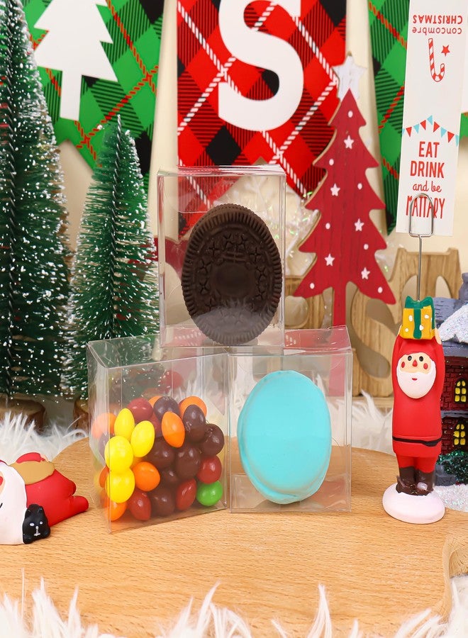 Capkyke 50pcs 2.2x2.2x1.4 Inch Oreo Boxes Small Clear Cookie Boxes Single Macaron Boxes Candy Boxes for Small Treat Wedding Favors Party Boxes small Gift Boxes - Image 4