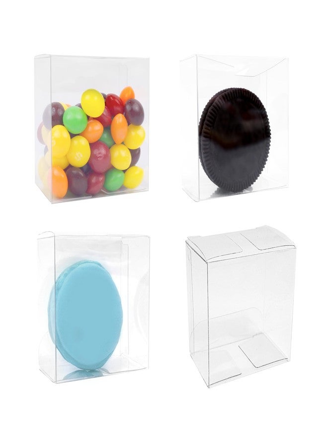Capkyke 50pcs 2.2x2.2x1.4 Inch Oreo Boxes Small Clear Cookie Boxes Single Macaron Boxes Candy Boxes for Small Treat Wedding Favors Party Boxes small Gift Boxes - Image 1