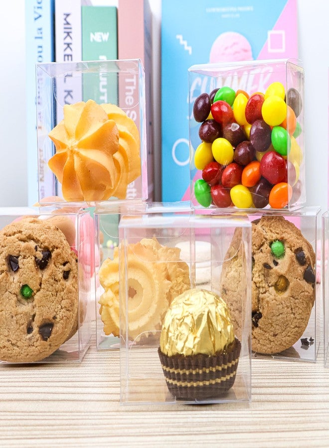 Capkyke 50pcs 2.2x2.2x1.4 Inch Oreo Boxes Small Clear Cookie Boxes Single Macaron Boxes Candy Boxes for Small Treat Wedding Favors Party Boxes small Gift Boxes - Image 3