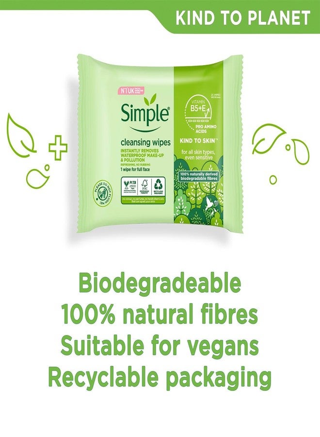 Simple Kind to Skin Cleansing Facial Wipes, 25 Count (Pack of 6) - Image 4