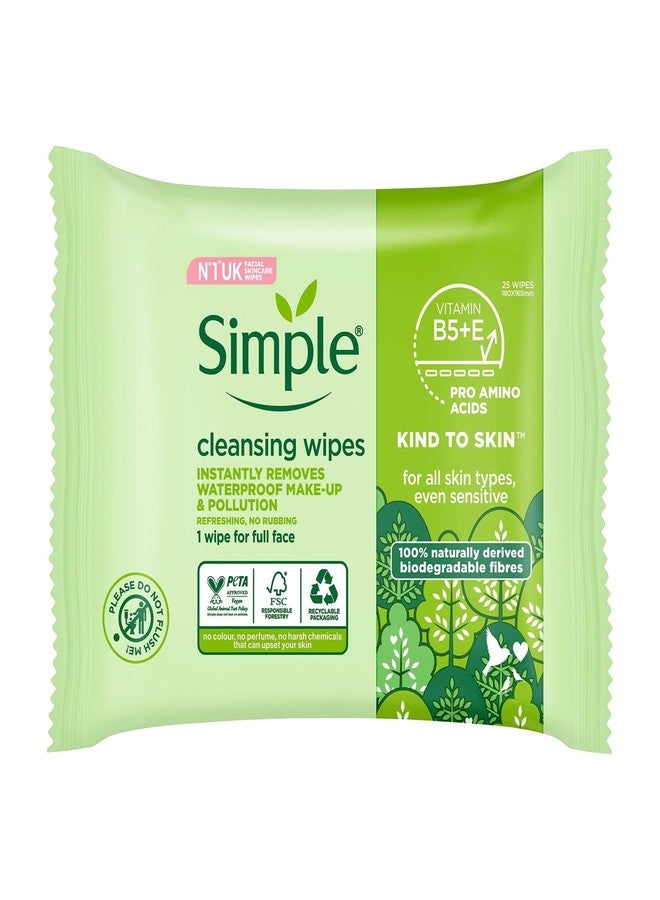 Simple Kind to Skin Cleansing Facial Wipes, 25 Count (Pack of 6) - Image 2