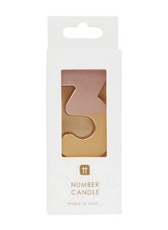 Talking Tables Talking Tables 3 Number Birthday Candles, Rose Gold Number Candle, Candle for Birthday Cake Topper, Anniversary Cake Number Candle. Candle stick for special occasions such as birthday and Anniversary  - Image 2
