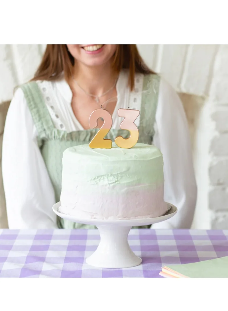 Talking Tables Talking Tables 3 Number Birthday Candles, Rose Gold Number Candle, Candle for Birthday Cake Topper, Anniversary Cake Number Candle. Candle stick for special occasions such as birthday and Anniversary