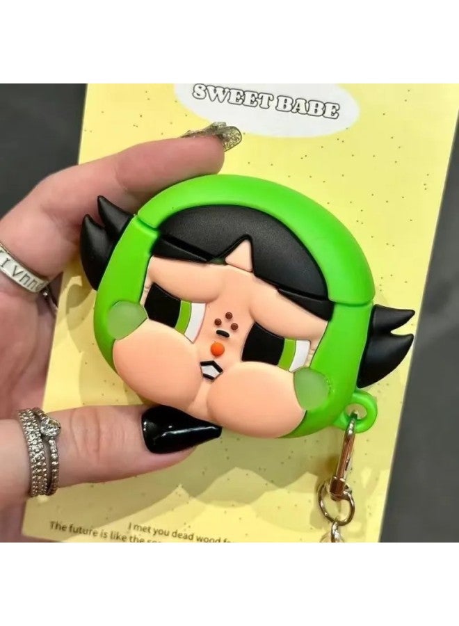 Year Headset For Apple 4 Generation AirpodsPro2 Cartoon Cute Protective Shell Premium-Color:Green Policewoman With Pendant-Applicable Models:Airpods Pro/Pro2 - Image 1