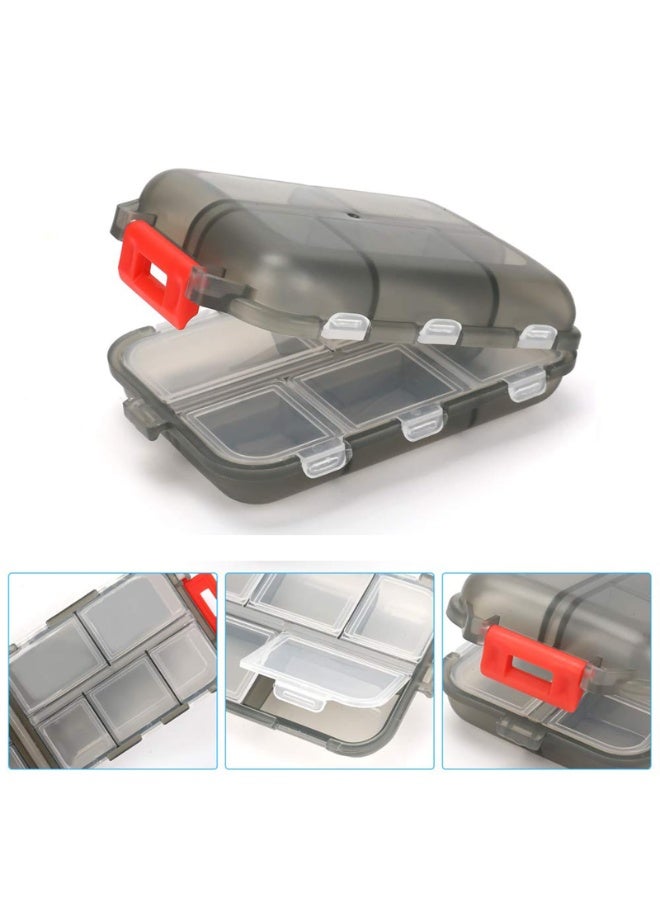 2 Pack Portable Travel Pill Organizer with 10 Compartments, Food Grade PP Plastic Medicine Case Dispenser - Image 3