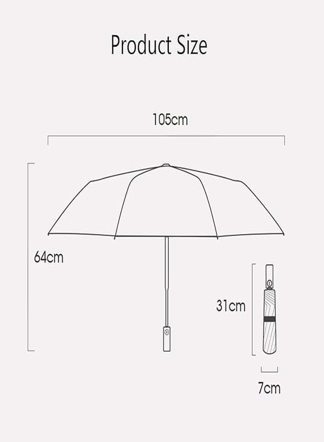 CHEENNY Umbrella, Big Sun Protection Umbrella With Reflective Strip, Reverse Open Windproof & UV Protection Anti-Slip Handle Lightweight 95% UV Block for Men, Women & Kids Ideal for Rain & Sun Coverage (BIG) - Image 5