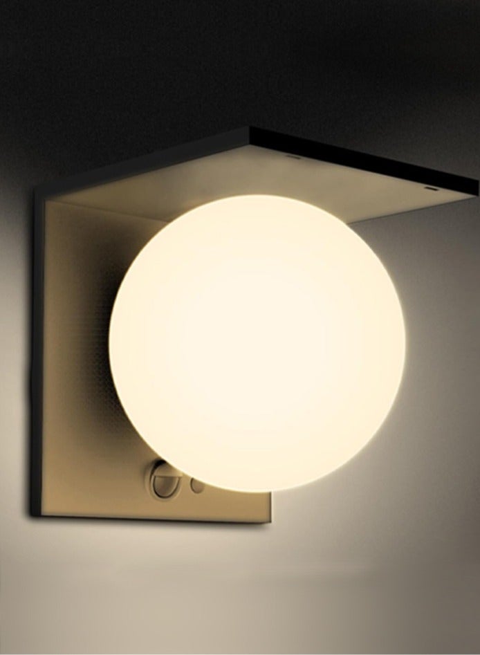 سانكس إضاءة جدارية خارجية - مصابيح جدارية تعمل بالطاقة الشمسية 1000 لومن/4000 كلفن، حديثة، تشغيل/إيقاف تلقائي، مقاومة للماء IP54، إضاءة ALS/TCS لمدة 6-8 ساعات، مصابيح جدارية للديكورات الخارجية والحدائق (م/4000 كلفن/1000 لومن) - Image 1