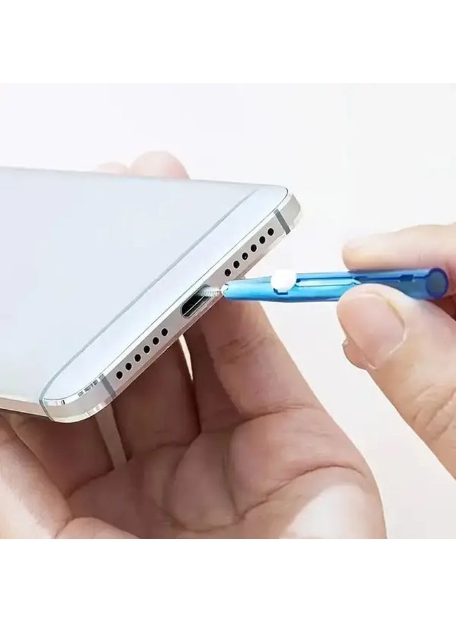 Blue Retractable Cleaning Brush with Ergonomic Handle Heavy Duty Plastic Phone Cleaner - Image 3