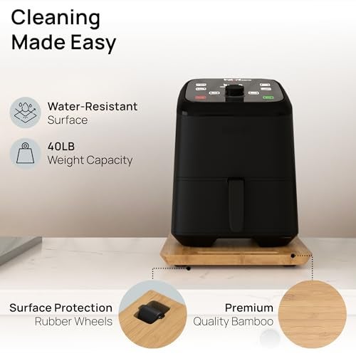 Ibyx Elegant Sliding Tray for Your Coffee Maker & Heavy Kitchen Appliances - Sturdy, Slides Easily from Under The Cabinet (Natural, 9.5”W x 14”D) - Image 4