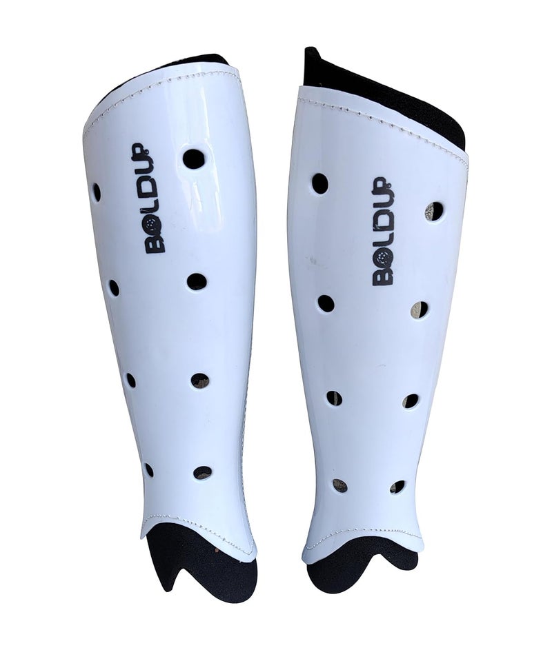 IFOLDUP ® Plastic-Moulded Hockey shinguard Hockey shinguard for Practice and Training Sports Lightweight PVC Shell Stitched (Medium Size) - Image 1