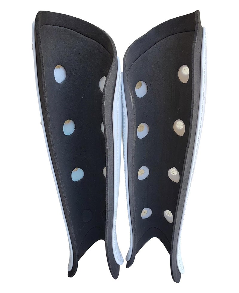 IFOLDUP ® Plastic-Moulded Hockey shinguard Hockey shinguard for Practice and Training Sports Lightweight PVC Shell Stitched (Medium Size) - Image 2