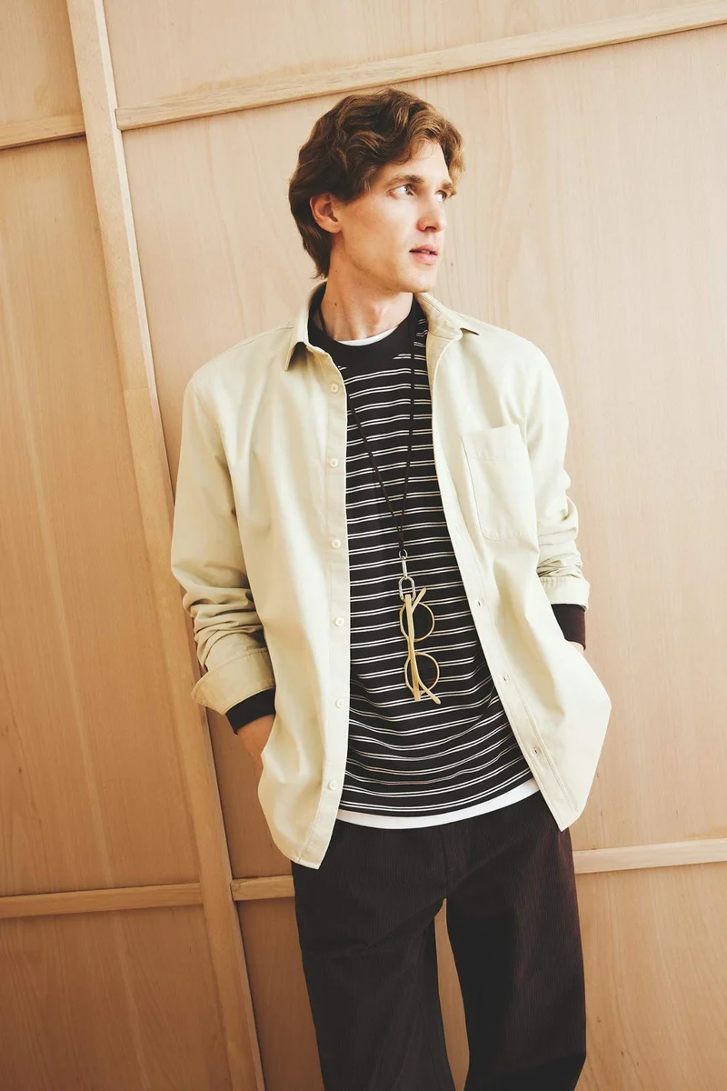 ديفاكتو Regular Fit Polo Collar Cotton Long Sleeve Shirt