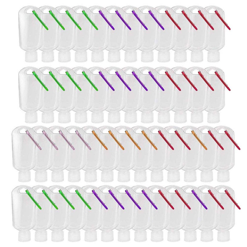 Besitek 50 PCS Travel Plastic Clear Keychain Bottles, Hand sanitizer bottle containers, Leakproof Refillable Empty Bottles Portable Squeeze Containers with Flip Cap(50ml/1.7oz) - Image 1