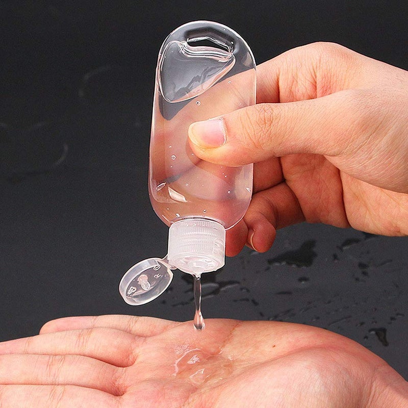 Besitek 50 PCS Travel Plastic Clear Keychain Bottles, Hand sanitizer bottle containers, Leakproof Refillable Empty Bottles Portable Squeeze Containers with Flip Cap(50ml/1.7oz) - Image 3