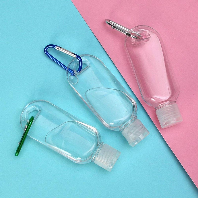 Besitek 50 PCS Travel Plastic Clear Keychain Bottles, Hand sanitizer bottle containers, Leakproof Refillable Empty Bottles Portable Squeeze Containers with Flip Cap(50ml/1.7oz) - Image 4