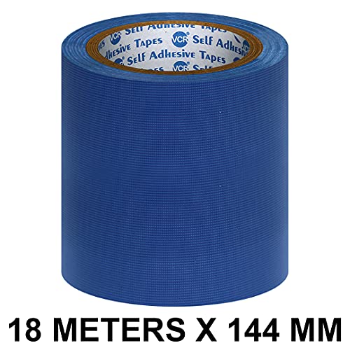 VCR Blue Duct Tape - 18 Meters in Length 144mm / 6" Width - 1 Roll Per Pack - Strong Book Binding Tape - Waterproof Heavy Duty Duct Tape - Image 2