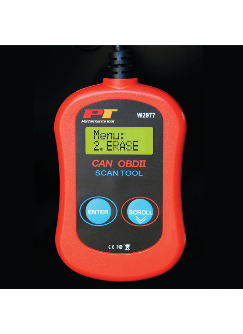 Performance Tool W2977 CAN OBD II Scanner Tool for Check Engine Light & Diagnostics, Direct Scan and Read Out