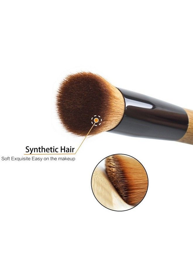 Liasun Flat Top Kabuki Foundation Brush Premium Bamboo Makeup Face Brush For Foundation Powder Blush Brush Buffing Stippling Concealer  - Image 5