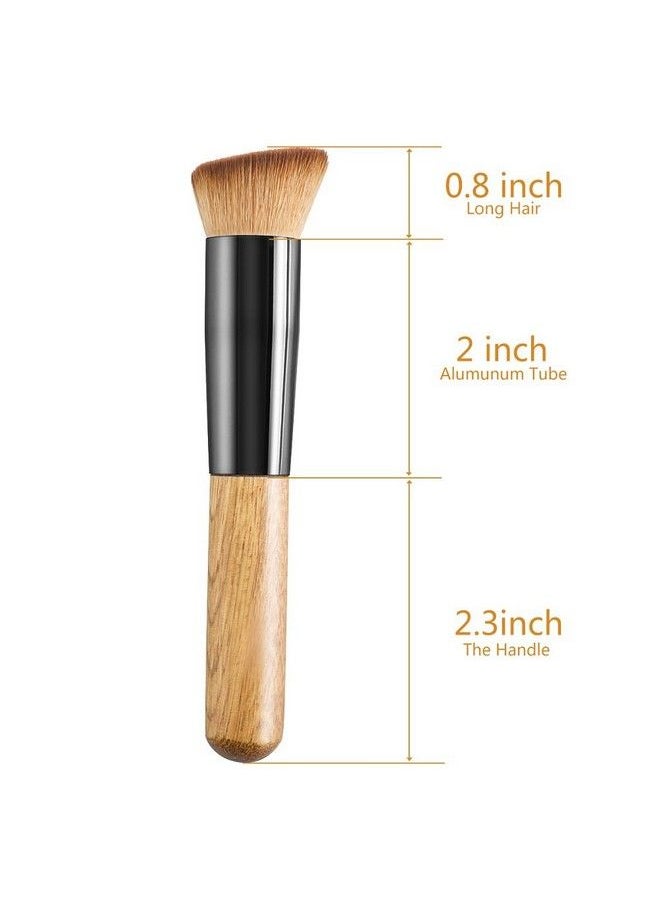 Liasun Flat Top Kabuki Foundation Brush Premium Bamboo Makeup Face Brush For Foundation Powder Blush Brush Buffing Stippling Concealer  - Image 3