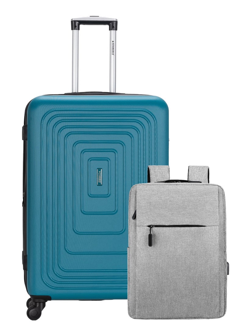 STARGOLD 24" Lightweight Hard Shell Suitcase – ABS Unbreakable Travel Luggage, Trolley Bag with 360° Rotating Wheels, Combination Lock & Free Laptop Backpack