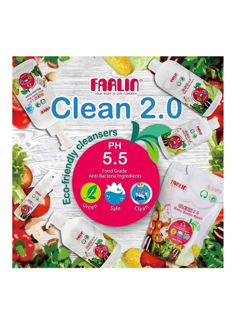 FARLIN Wash And Cleansers Baby Bottle Natural Plants Formula - 700Ml  - Image 2