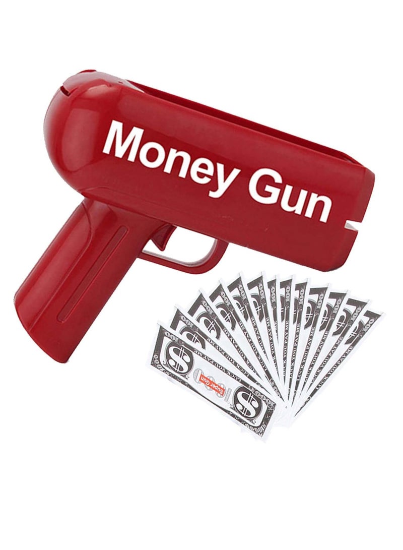 MUMS PLANET Money Shooter Toy, Money Spray Gun for Children & Adults,Make Fake Money Rain at Birthday Party, Wedding, Concert, Movie Props,Gifts for Boys and Girls,200PCS Prop Money Paper - Image 1