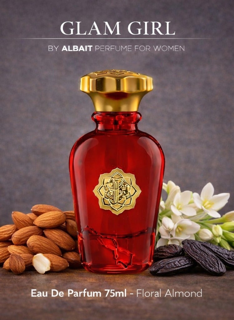 AlBait AlDimashqi Perfume GLAM GIRL  - by ALBAIT Perfume For Women, Eau De Parfum 75ml - Floral Almond, Inspired of-Good Girl - Image 1