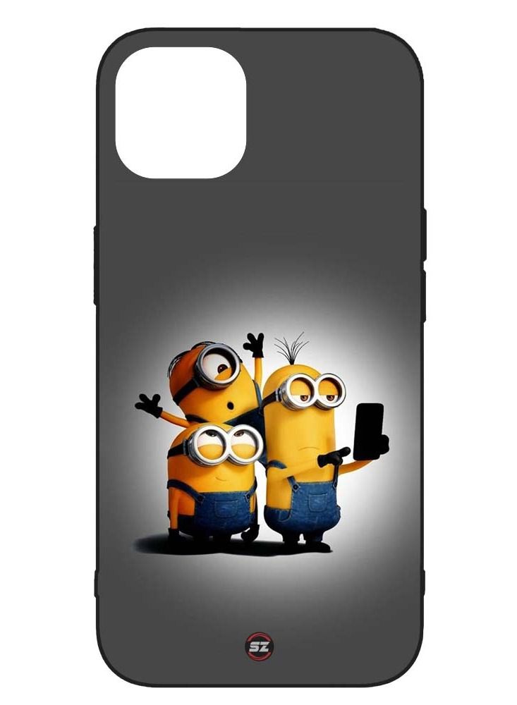 Service Zone Protective Printed Mobile Cover Cute Minions Cartoon Character For Apple iPhone 13 Pro 