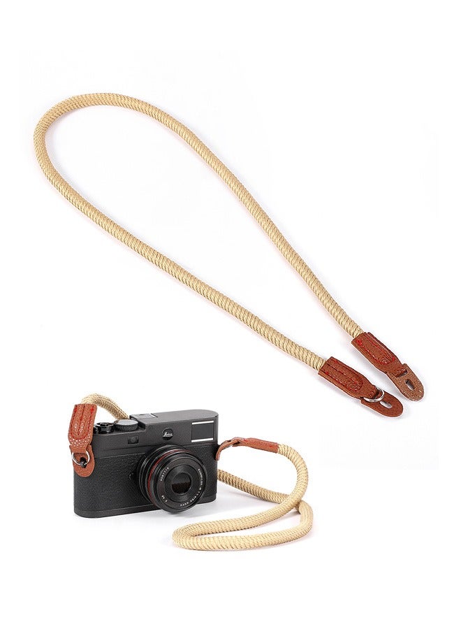 Camera Carrying to Weave Wrist Strap, Adjustable Leather Nylon Camera Storage Safety Handstrap, Shock Absorbing Camera Shoulder Strap (Off White) - Image 1