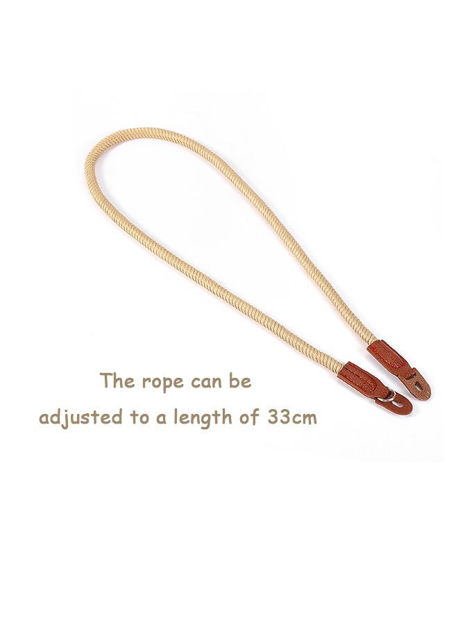 Camera Carrying to Weave Wrist Strap, Adjustable Leather Nylon Camera Storage Safety Handstrap, Shock Absorbing Camera Shoulder Strap (Off White) - Image 2