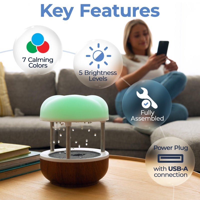 Mindsight â€˜Calming Cloudâ€™ Tabletop Water Fountain | Quiet Pump | Splash Resistant | Zen & Nature DÃ©cor | Promotes Focus, Stress Relief, Productivity, Sleep | Reminder to Pause & Reset | Desk Accessory - Image 4