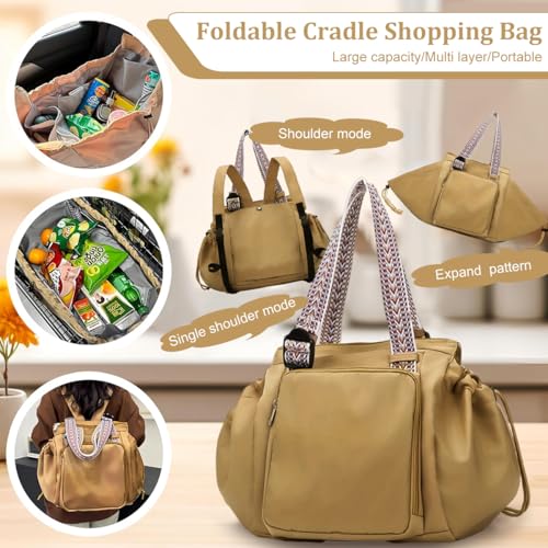 PALAY® Backpack Bags for Women Large Capacity Versatile Transformable Nylon Cradle Bag Foldable Waterproof Backpack Travel & Shopping Bags Multi-Functional Diaper Bag - Image 5
