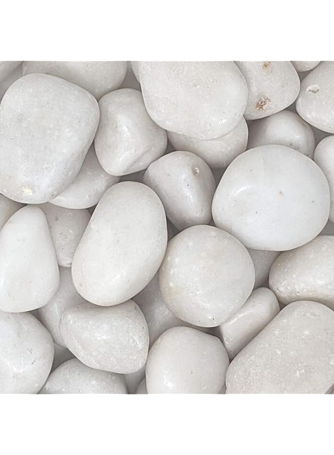 Midwest Hearth Natural Decorative Polished White Stones 1 Inch To 2 Inch Size 5 Lb Bag  - Image 1