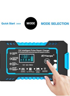 spa luxetique Car Battery Charger, Intelligent Automatic Battery Charger Maintainer with Digital LCD Display, Motorcycle Electrical Pulse Repair Charger for Car, Truck,Lawn Mower,Boat,SUV 12V/6A Lead Acid Batterie  - Image 2