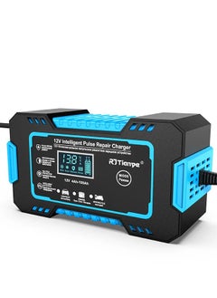 spa luxetique Car Battery Charger, Intelligent Automatic Battery Charger Maintainer with Digital LCD Display, Motorcycle Electrical Pulse Repair Charger for Car, Truck,Lawn Mower,Boat,SUV 12V/6A Lead Acid Batterie  - Image 3