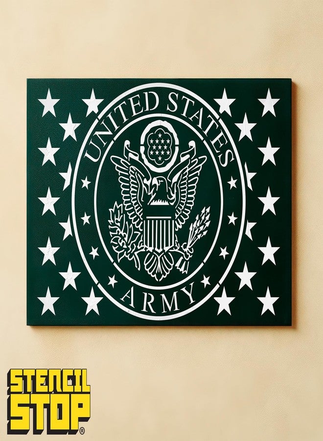 Stencil Stop US Army Logo with Stars Stencil - Reusable for DIY Projects, Painting, Drawing, Crafts - 14 Mil Mylar Plastic (6 x 4.13 inches) - Image 4