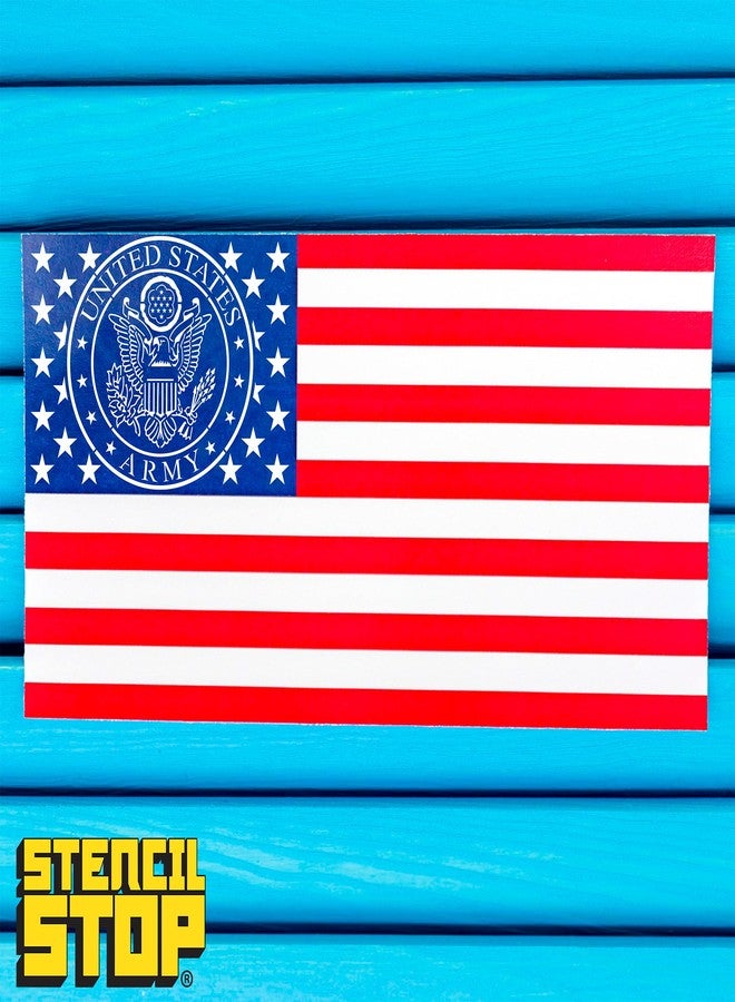 Stencil Stop US Army Logo with Stars Stencil - Reusable for DIY Projects, Painting, Drawing, Crafts - 14 Mil Mylar Plastic (6 x 4.13 inches) - Image 3
