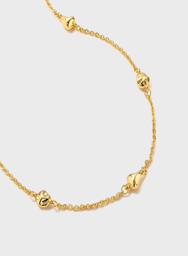 ACC PLANET Gold Choker Necklace for Women, 18K Gold Plated Bead Chain Necklace Dainty Gold Satellite Chain Necklace Simple Trendy Beaded Chain Necklaces Minimalist Jewelry for Women Gifts - Image 5