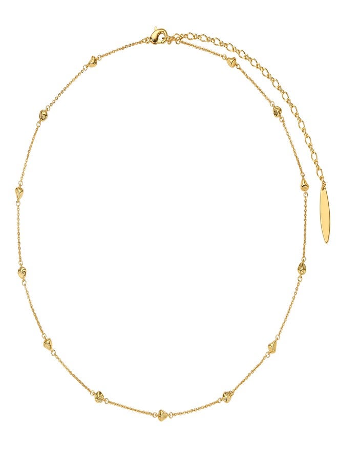 ACC PLANET Gold Choker Necklace for Women, 18K Gold Plated Bead Chain Necklace Dainty Gold Satellite Chain Necklace Simple Trendy Beaded Chain Necklaces Minimalist Jewelry for Women Gifts - Image 1